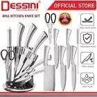 DESSINI 8 IN 1 Stainless Steel Kitchen Knife Cleaver Scissor Peeler Storage Set