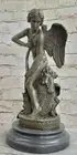 Collectible Art bronze sculpture Putti Cupid Art Deco Mythical Valentine Gift NR