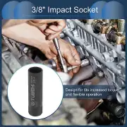 Universal 3/8 Inch Drive Spark Plug Impact Socket 14mm 12 Point CR-V Black 1 Pcs