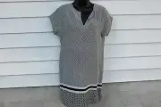 NEW CYNTHIA ROWLEY WOMEN'S SILK DRESS SIZE 4 BLACK AND WHITE GEOMETRIC PATTERNS