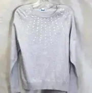 Sundance Grey Constellation Sequin Sweater Size M $98 NWT