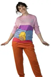 THE SIMPSONS Licensed “Homer Cinnamon Bun” Unisex Long PJ Set Sz XL BNWT Zing