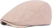 [Zcargel] Linen Flat Cap Men's/Women's Summer Hat Flat Cap Denim Beret Driving Cabbie Hunting Flat Cap Breathable Peaked Cap
