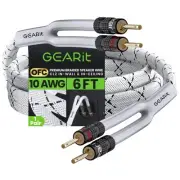 10AWG Speaker Cable Wire with Gold-Plated Banana Tip Plugs (6 Feet) In-Wall CL2