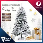Christmas Tree Xmas Artificial Snowy Snow White Branch Tips Flocked 1.5 1.8 2.1m