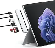 Satechi Dual USB-C Hub for Surface Pro 9, Microsoft Surface Pro 9 Docking Station with 3.2 USB-A, 4k/60Hz HDMI, USB4 Pass-Through, 3.2 USB-C, UHS-I SD/TF Card