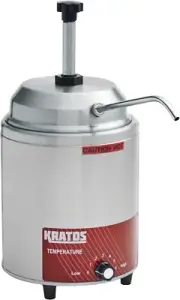 29M-009 - Commercial round Hot Topping Warmer and Dispenser - 3-1/2 Quart Capaci