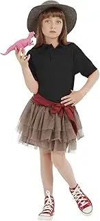 [Hat and Beyond] Youths Polo Shirts Plain Button Short Sleeves Knit Boys Girls (4, Black)