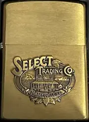 ZIPPO 1995 SELECT TRADING CO. TABACCOVILLE, N.C BRASS LIGHTER UNFIRED N BOX A217