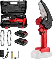 36V Mini Chainsaw Lightweight Cordless Electric Chain Saw with 2 Batteries,4 Inch Portable One-Handheld Battery Powered Chainsaw with Replacement Chain, Small Chainsaw for Gardening Pruning