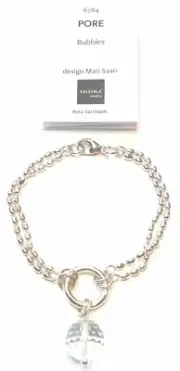 KALEVALA KORU KK Finland - Sterling Silver Bracelet "Bubbles" Rock Chrystal NEW