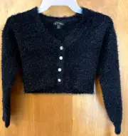 New With Tags! Art Class Girls' Eyelash Cardigan Sweater, Black-Size S (6/6X)