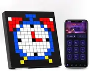 LED Pixel Art Display, Customizable LED Matrix Panel, Smart Clock DIY Graffiti Programmable LED Sign, Cyberpunk Decor, Smart Digital Display for Wall Art & Gaming Room Decor (16 * 16)