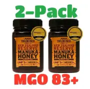 TAYLOR PASS 2 Pack NEW ZEALAND MANUKA HONEY MGO 83 UMF 5+ Non GMO 500g 17.6oz Ea