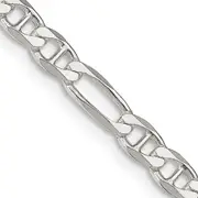 22 Inch Sterling Silver 4.5mm Figaro Anchor Chain