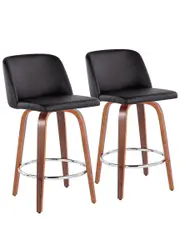 Lumisource Set of 2 Toriano Fixed-Height Counter Stools