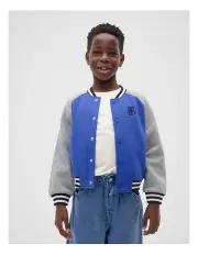 [Seed Heritage] Snap Button Bomber Jacket in Blueberry