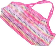 Kisangel Rainbow Color Beach Bag Portable Mesh Seashell Pouch for Capacity Handbag for Beach Essentials and Easy to Carry