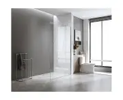 80x200cm Single Shower Glass Screen with Gold Wall Channel