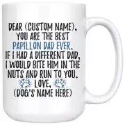 Personalized Papillon Dad Gifts, Papillon Daddy Mug, Papillon Owner Men Gifts