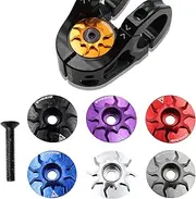 Bike Headset Top Cap with Bolts, 31.8mm/1.3in Aluminum Alloy CNC Bike Stem Cap for 28.6m Front Fork Bicycle Tube and Road MTB Bike Stems