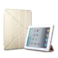 在飛比找momo購物網優惠-Apple iPad Pro 12.9吋 Y折式側翻皮套(金