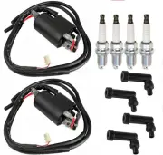 2x Ignition Coils & Spark Plug Boot Caps for Yamaha Maxim 750 XJ750 1982-1983