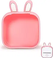 Memoking T02 Protective Case-Bunny Ears Shape Soft Silicone BPA-Free Cute Design Printer Cover, Compatible with T02 Mini Bluetooth Wireless Portable Mobile Pocket Printer, Pink