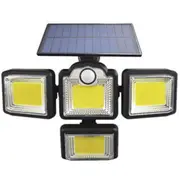 Garden Wall Security Lamp Motion Sensor 4 Head 192 LED Solar Lights Street Light Integrated Type