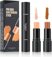 MIRORA Contour Stick, Concealer Contour, Shading Highlighter Stick for Makeup, 2 in 1 effect Face Cosmetics (2 Colors, Natural Color, Medium Coffee)