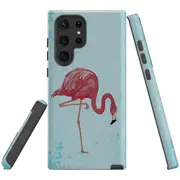 For Samsung Galaxy S22 Ultra Case, Armour Cover, Vintage Flamingo