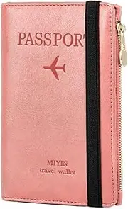 [Generic] Blocking Leather Card Wallet, Premium Wallet, Genuine Leather RFID Blocking Card Holder Organizer Pocket Mini Minimalist Wallets(Pink)