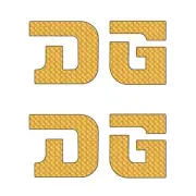 DG gusset STRAIGHT D decal pair GOLD - Old school bmx