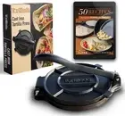 Versatile 10-Inch Cast Iron Quesadilla & Roti Maker - Includes Recipe E-Book
