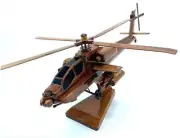 AH-64 Apache Highly Detailed HandcraftedMahogany Wood Display Desk Model