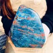 13.86LB Natural Blue apatite Quartz Crystal Decoration mineral Specimen Healing