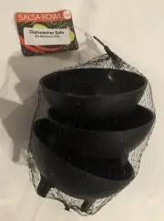 Restaurant Grade Black Heavy Duty Quality Salsa Bowls set of 3 Dip Bowls New! K4
