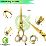 Gold Color Barber Hair Cutting Scissors Hairdressing 6'' Shears