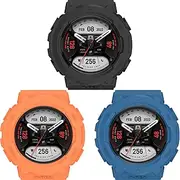 3Pack T-Rex 2 Cases Cover Intended for Amazfit T-Rex 2 Case Protector Scratched Resistant Rugged Protective Case for Amazfit T-Rex 2 (Black+Blue+Orange)
