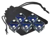 Peppermill Reno Casino Craps Dice Blue Polished Set of 5 Matching Serial Numbers