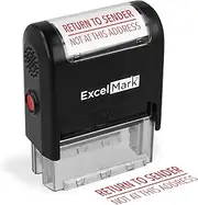 ExcelMark Return to Sender NOT at This Address Self Inking Rubber Stamp - Red Ink (A2359) - Large Size (Stamp Only)