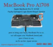 Apple MacBook Pro 13" A1708 2016 2017 Faulty Damaged Logic Board Repair Service