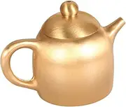 Yardenfun Creative Mini Brass Teapot Model Unique Desktop Ornament for Home Decor Retro Design Compact for Tea Lovers for Desktop Display and Decoration