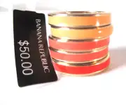 Banana Republic Women's Peach Enamel Stackable Ring Set of 6 rings NWT 39 z 5