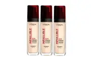 3x L'Oreal Paris Infallible 32H Fresh Wear Foundation SPF 25 30ml 130 Cool Undertone