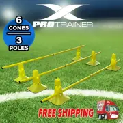 Fluro Green Hurdle Cone Set Agility Poles Agility Ladder Speed Training Equipmen