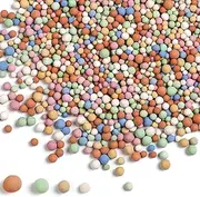 Beeveer 5.5 LBS Hydroponics Clay Pebbles Mini Multi Color Ceramsite Balls Gardening Potted Balls Small Natural Ceramsite for Aquaponics Drainage Water Cultivation Succulents Decoration(2-6 mm)