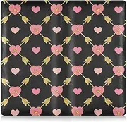 [Amooorous] Arrow Heart Pattern Gold Peach Fashion Premium Leather Auto Registration Insurance & ID Card Holder Wallet Accessories Case for Driver License, Cards & Essential Documents, arrow heart pattern gold
