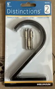 Hillman #2 - Modern 5" Floating Standoff or Flush Mount House Address Numbers