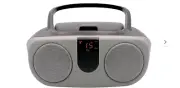 Portable CD Player with AM/FM Radio, Boombox (Silver)